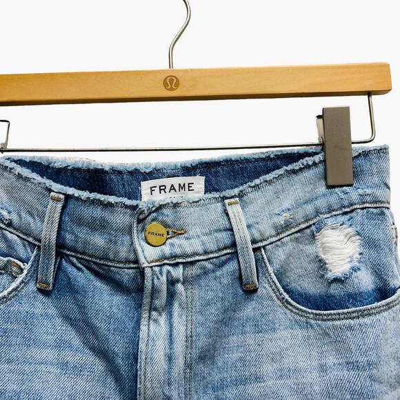 Frame Denim Frayed Mini Denim Skirt Sawyer Size 25 - Picture 5 of 11